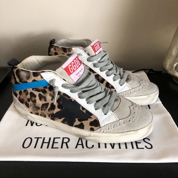 Golden Goose Leopard Pony Hair Mid Stars (Size 35) - Picture 3 of 10